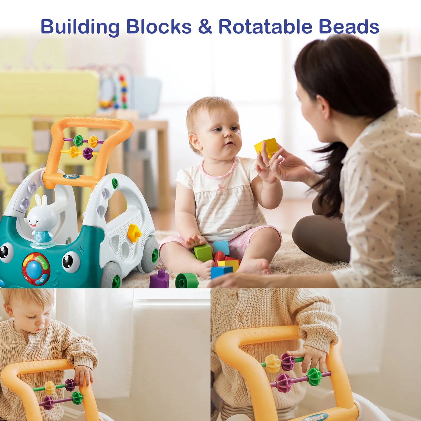 Educiro 4 In 1 Baby Walker for Boys and Girls Sit to Stand Learning Walker Baby Push Walker Learning Push Toys for Baby