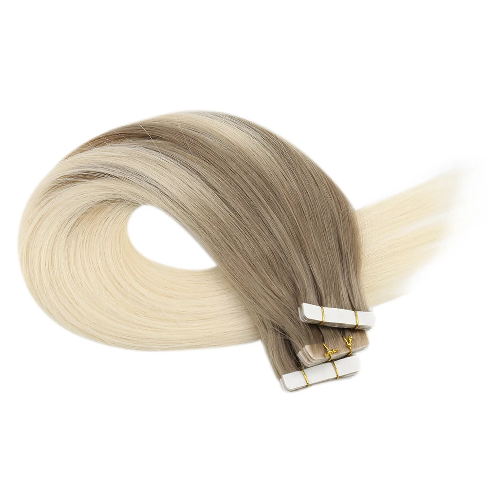 [12 Months] Ugeat Invisible Tape In Human Hair Extensions