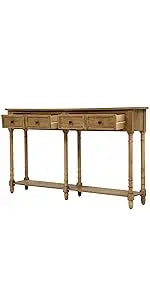 Console Table Sideboard Sofa Entryway Side Table Furniture with Six Drawers and Bottom Shelf for Living Room Home Decor