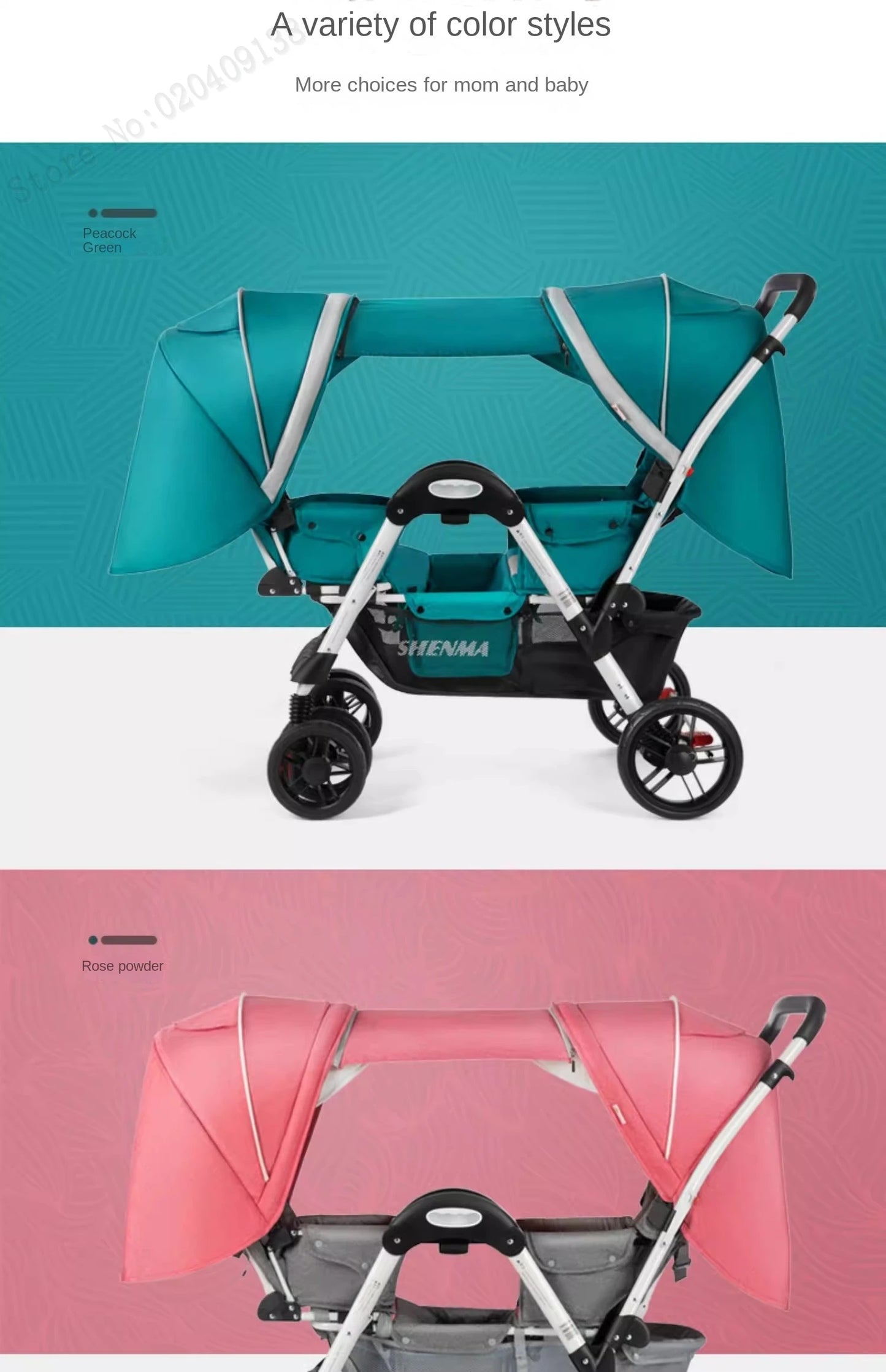 Twins Baby Stroller Can Sit And Lie Down Folding Lightweight