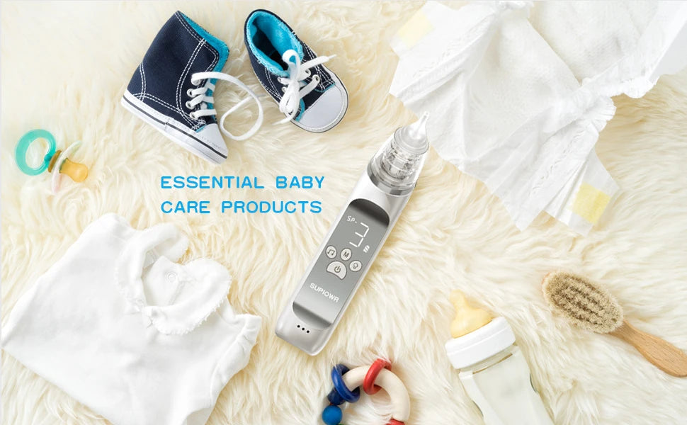 Baby Electric Nasal Aspirator Nose Suction Device with Food Grade Silicone Mouthpiece 3 Suction Modes