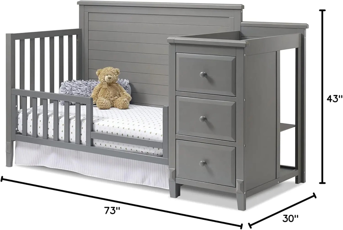 Berkley Crib and Changer with Solid Panel Back Classic