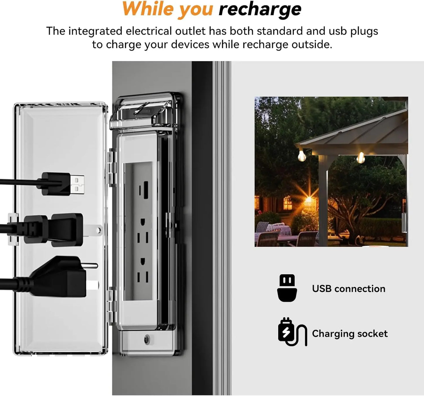 6 Feet X 8 Feet Aluminum BBQ Gazebos with Shelves and Ceiling Hook Grill Canopy Hardtop with Galvanized Steel Roof Outdoor Grill