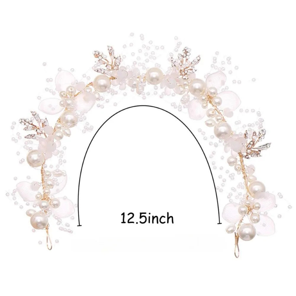 Headband Wedding Flower Girls Rhinestone Pearl Crystal Beads
