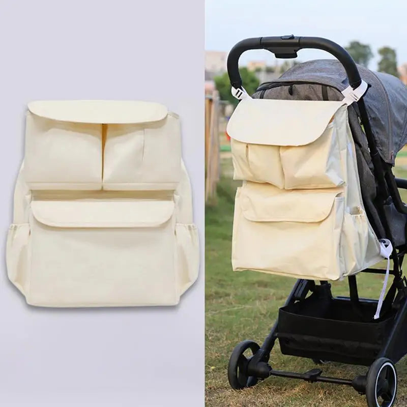 Toddler Stroller Bag Pram Organizer With Cup Holder Large Capacity Hangable Storage Pouch For Pram