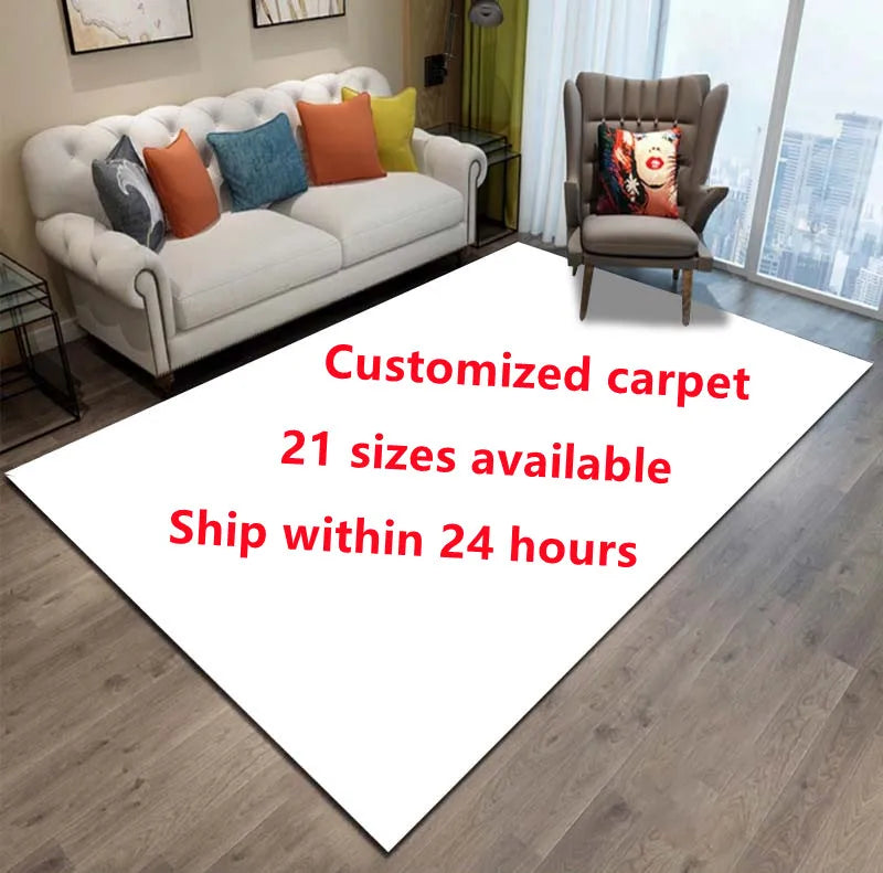 21 Size Custom Carpet Rug Printed Rectangle Area Rugs for Adult Yoga Mats Living Room Decor