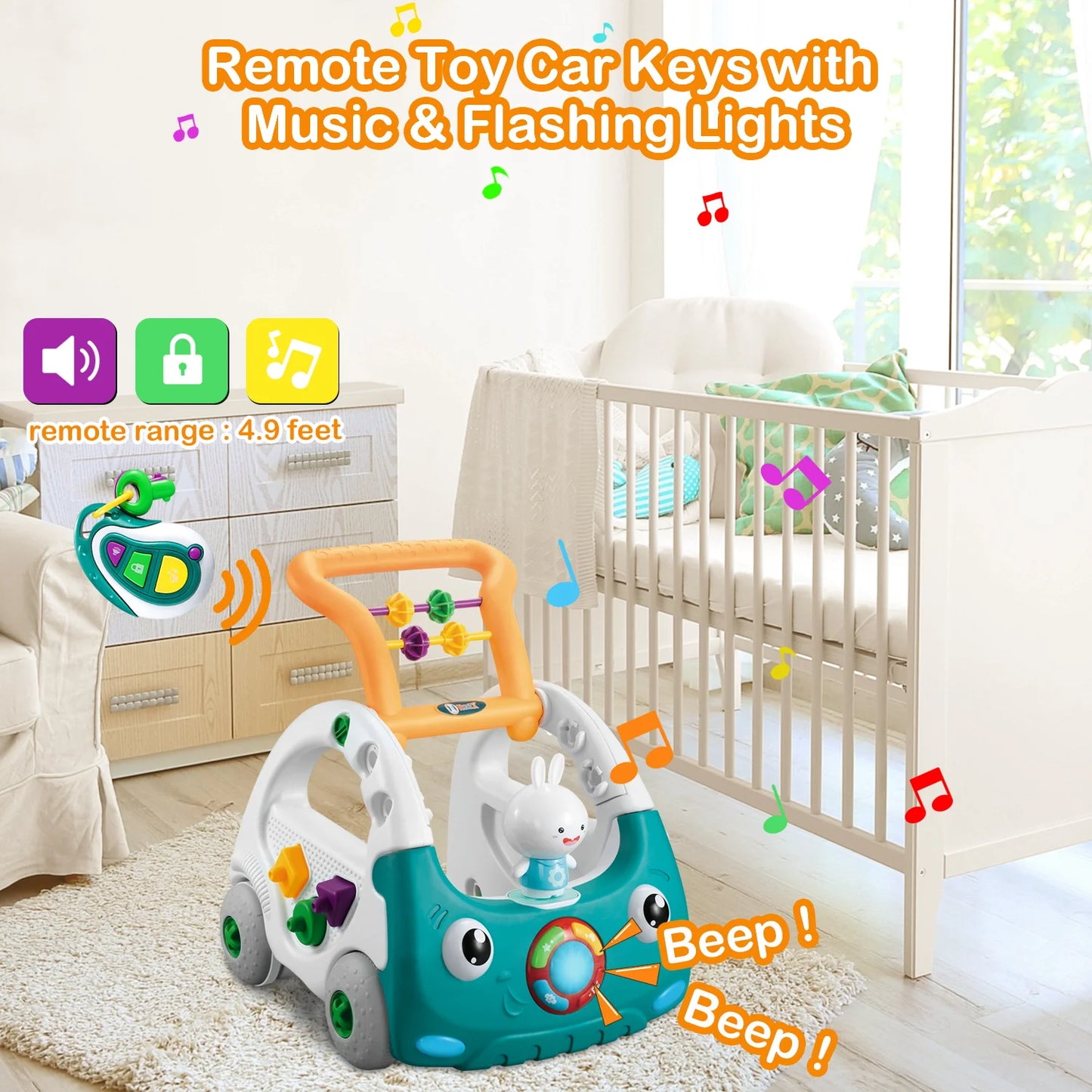 Educiro 4 In 1 Baby Walker for Boys and Girls Sit to Stand Learning Walker Baby Push Walker Learning Push Toys for Baby