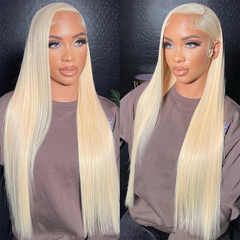 Straight 13x6 Ash Brown Highlight Lace Front Wig Human Hair Natural Hairline Ash Blonde Transparent Lace Frontal Wig for Women