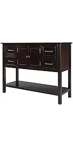 Console Table Sideboard Sofa Entryway Side Table Furniture with Six Drawers and Bottom Shelf for Living Room Home Decor