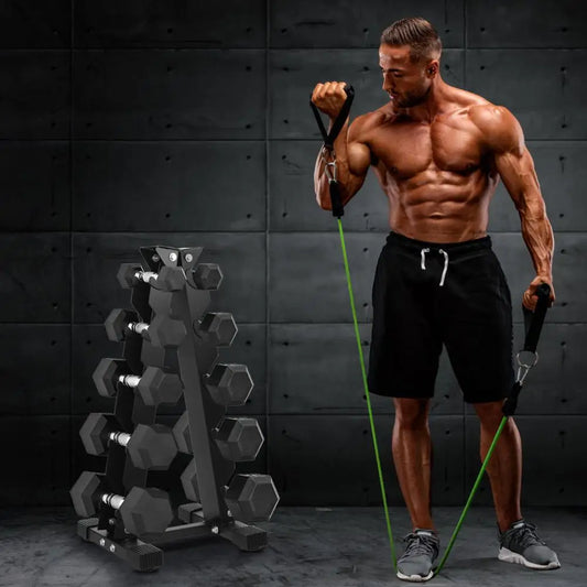 5-Tiers Dumbbell Rack Home Sports Fitness Equipment Storage Holder