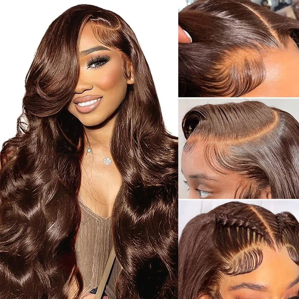 10A Brazilian Body Wave Bundles with 4x4 Lace Closure Brown Blonde Remy Human Hair