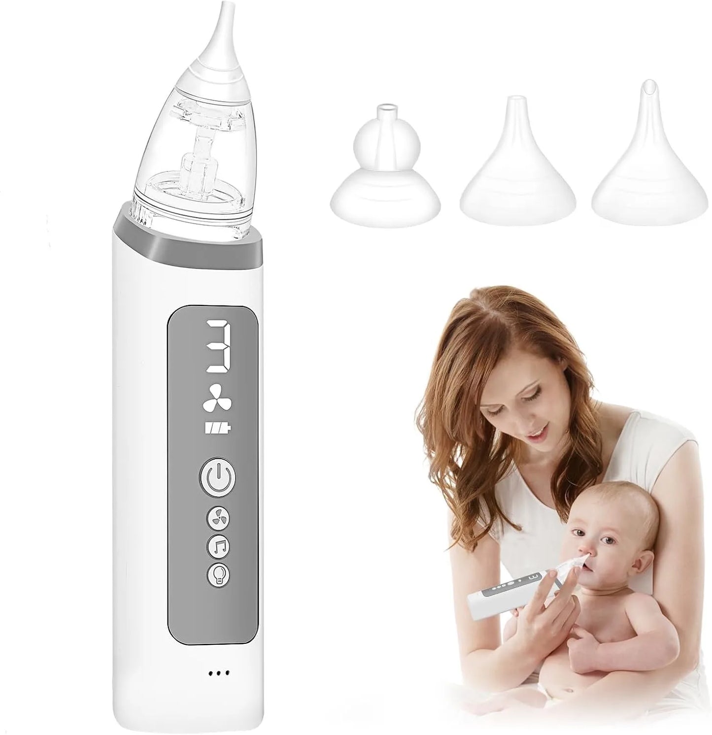 Baby Electric Nasal Aspirator Nose Suction Device with Food Grade Silicone Mouthpiece 3 Suction Modes