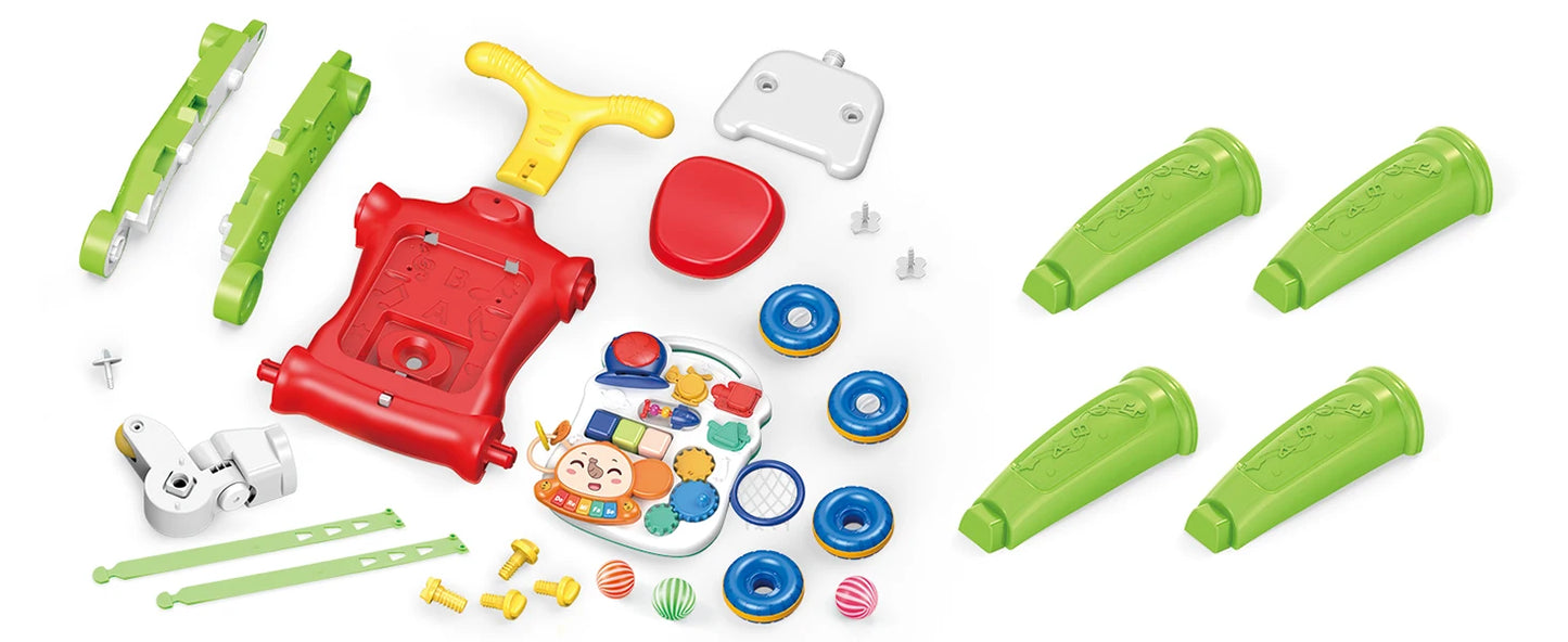 VATOS Baby Walker 5 in 1 Sit to Stand Learning Scooter Balance Bike Push Walker Table Toys with Music for Toddlers and Infant Kids