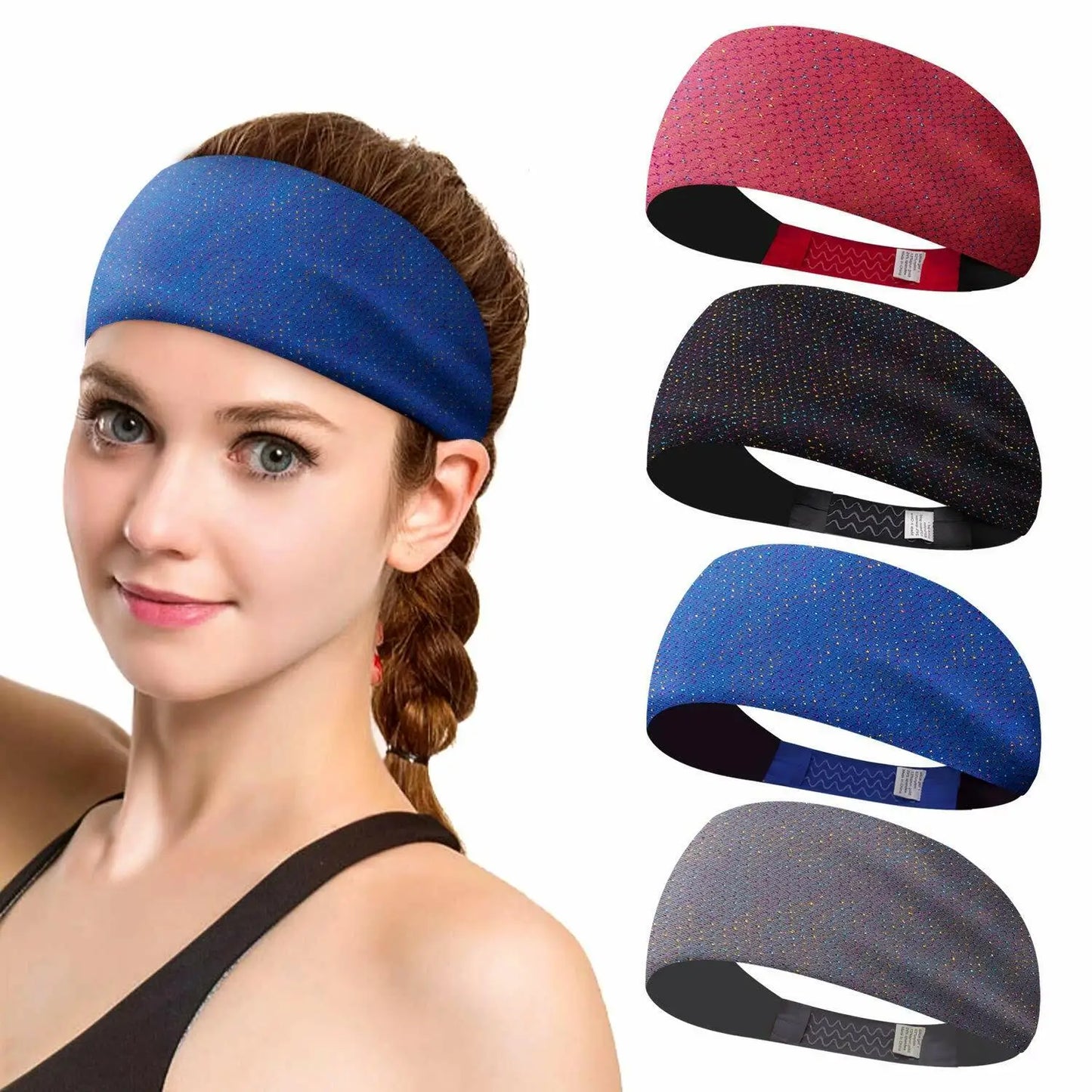 Women Yoga Running Sports Headbands Workout Hair Bands Turban Head Wrap Gym Fitness Stretch Sweatband Wide Hair Band
