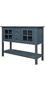 Console Table Sideboard Sofa Entryway Side Table Furniture with Six Drawers and Bottom Shelf for Living Room Home Decor