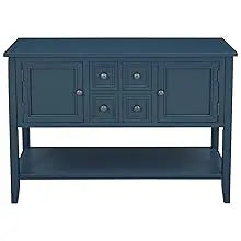 Console Table Sideboard Sofa Entryway Side Table Furniture with Six Drawers and Bottom Shelf for Living Room Home Decor