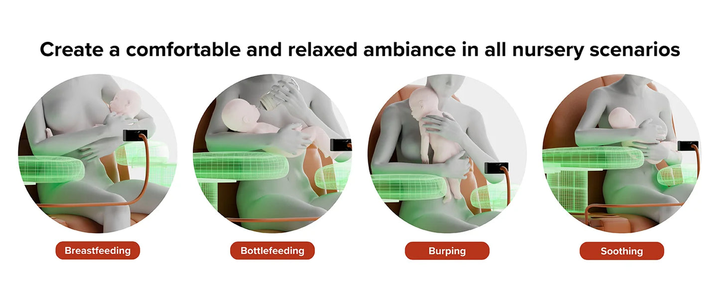 MAMAZING Electric Nursery Glider Recliner Breastfeeding Chair with USB Port Adjustable Armrests and Storage FSC Certified Mocha