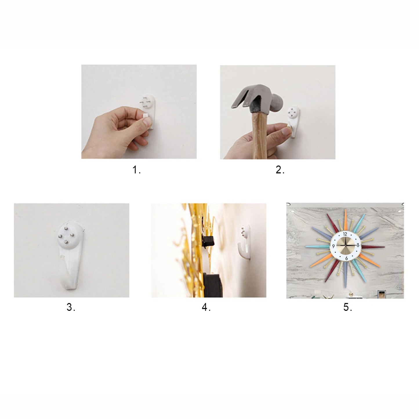 Wall Clock 22 Inch Mid Century Starburst Modern Decor