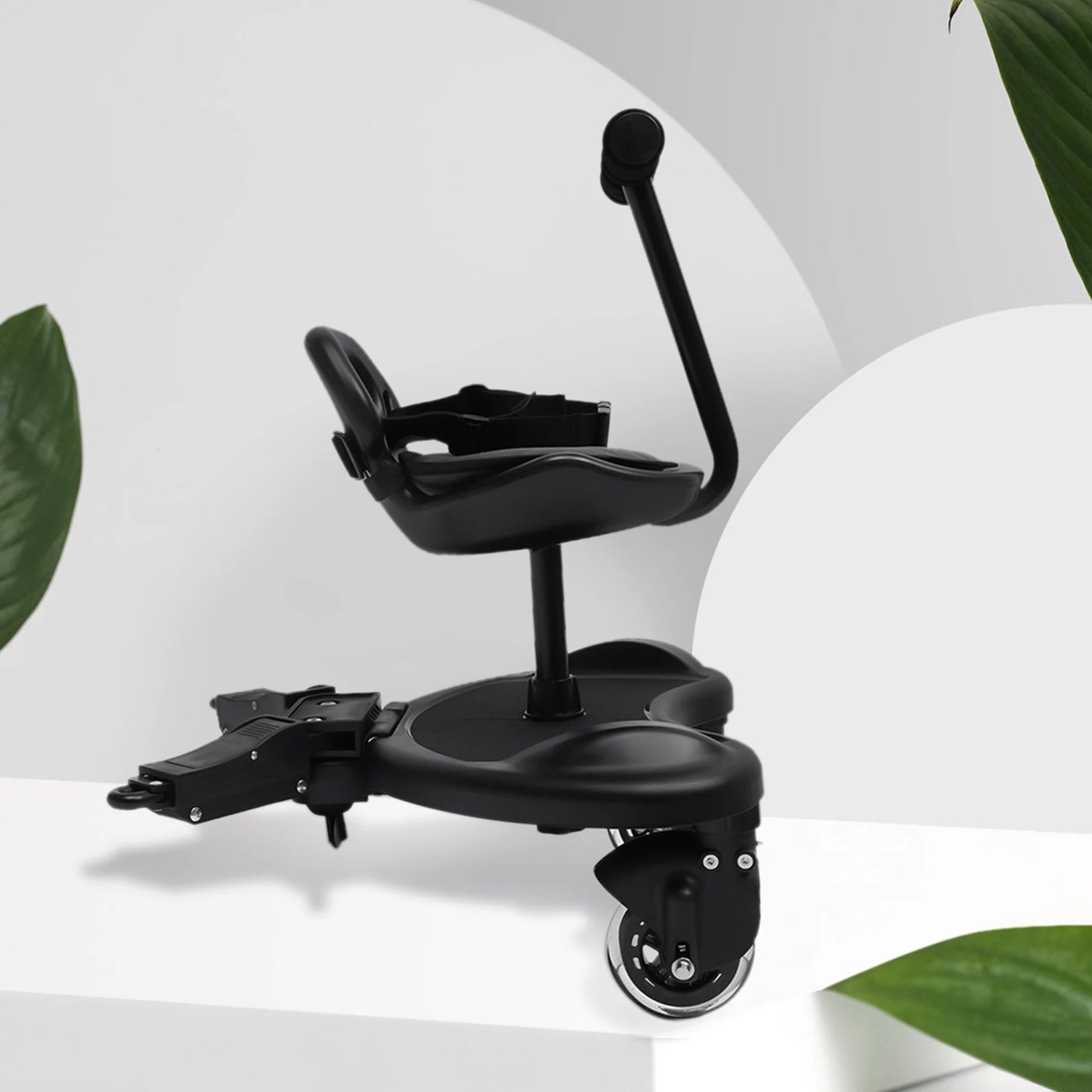 Universal 2-in-1 Stroller Board with Detachable Seat Buggy Board for 2 to 6 Year Olds Toddler Attachment Step Stand Ride-On Pedal