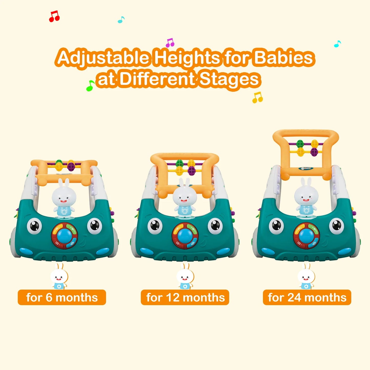 Educiro 4 In 1 Baby Walker for Boys and Girls Sit to Stand Learning Walker Baby Push Walker Learning Push Toys for Baby