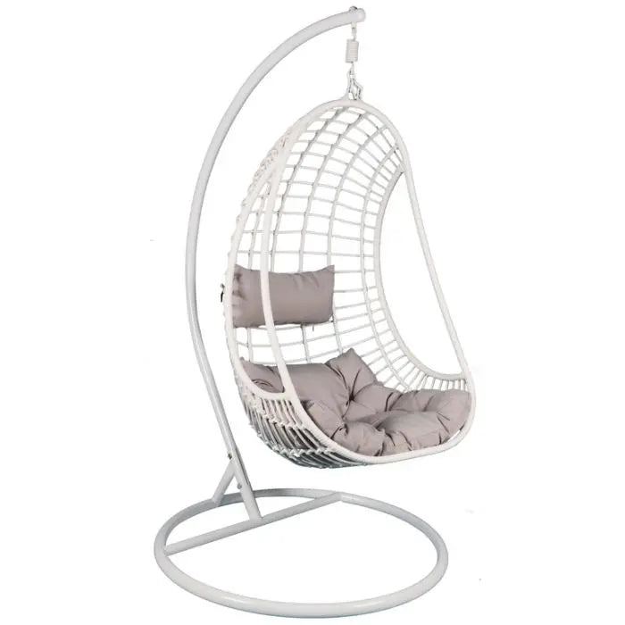 High Quality Outdoor Double Seat Garden Furniture Rattan Patio Swing Hanging Egg Chair with Stand