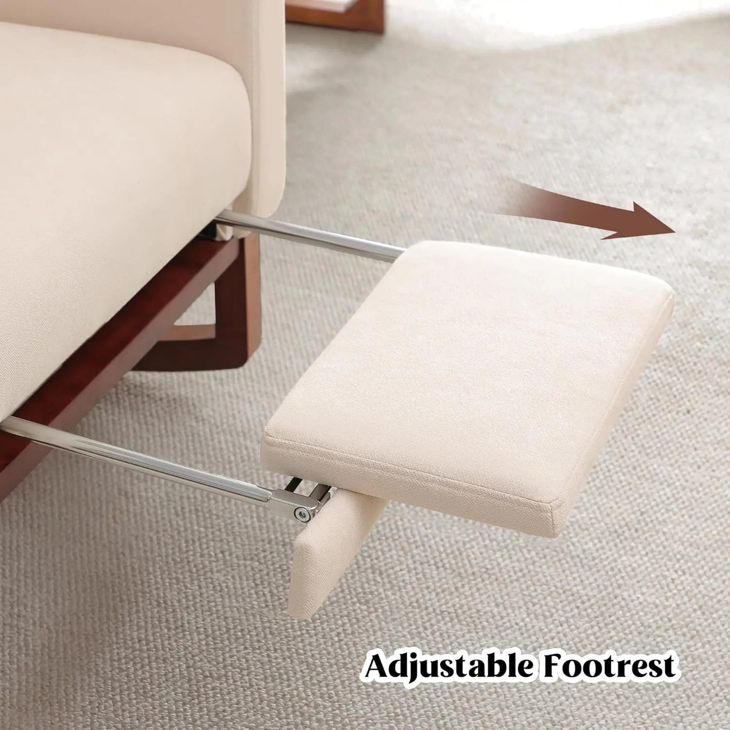 Rocking Chair Nursery with Foot Rest Wingback Nursery Rocking Chairs Teddy Nursing Glider Rocker Chair with Pillow and Adjustable Footrest