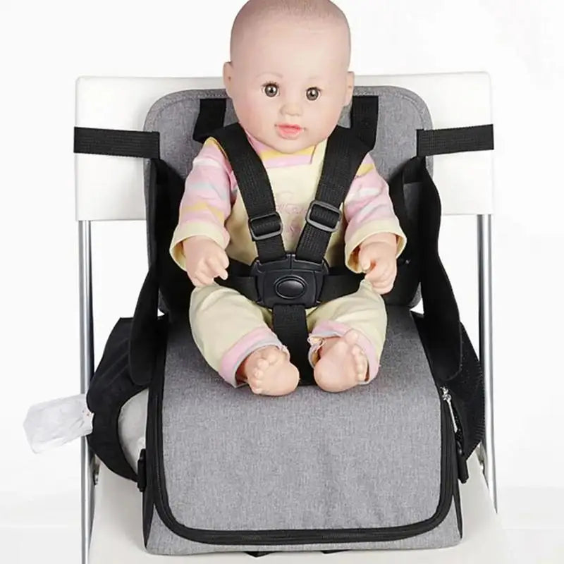 Baby Diaper Bag 2-in-1 Foldable Booster Seat And Diaper Pouch Large Capacity Organizer For Travel
