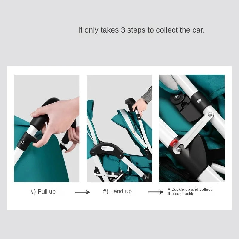 Twins Baby Stroller Can Sit And Lie Down Folding Lightweight