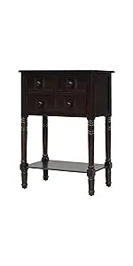 Console Table Sideboard Sofa Entryway Side Table Furniture with Six Drawers and Bottom Shelf for Living Room Home Decor