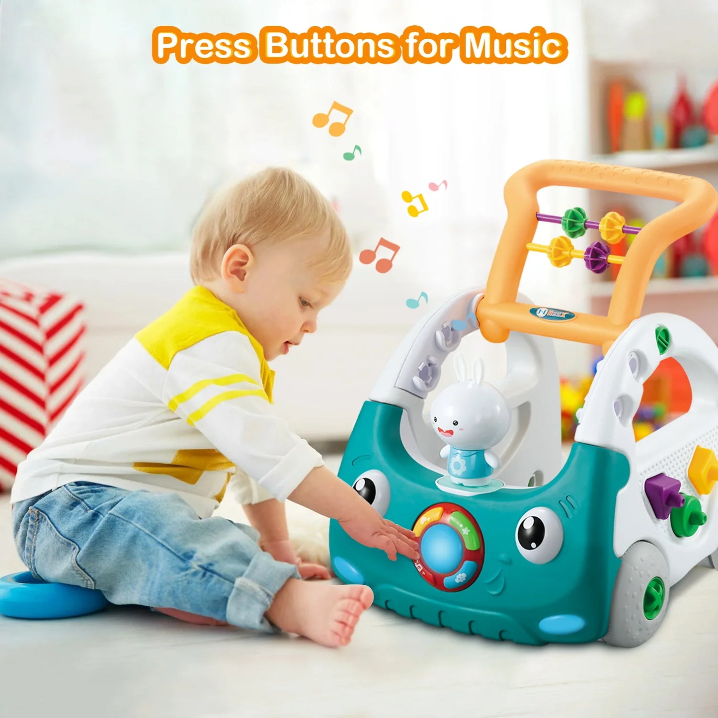 Educiro 4 In 1 Baby Walker for Boys and Girls Sit to Stand Learning Walker Baby Push Walker Learning Push Toys for Baby