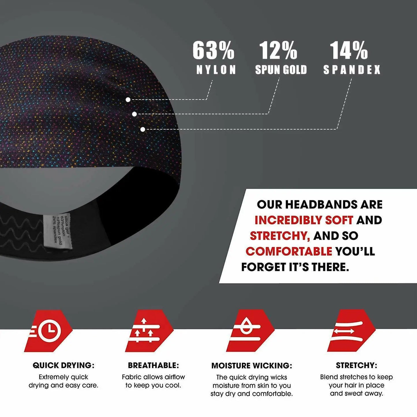 Women Yoga Running Sports Headbands Workout Hair Bands Turban Head Wrap Gym Fitness Stretch Sweatband Wide Hair Band