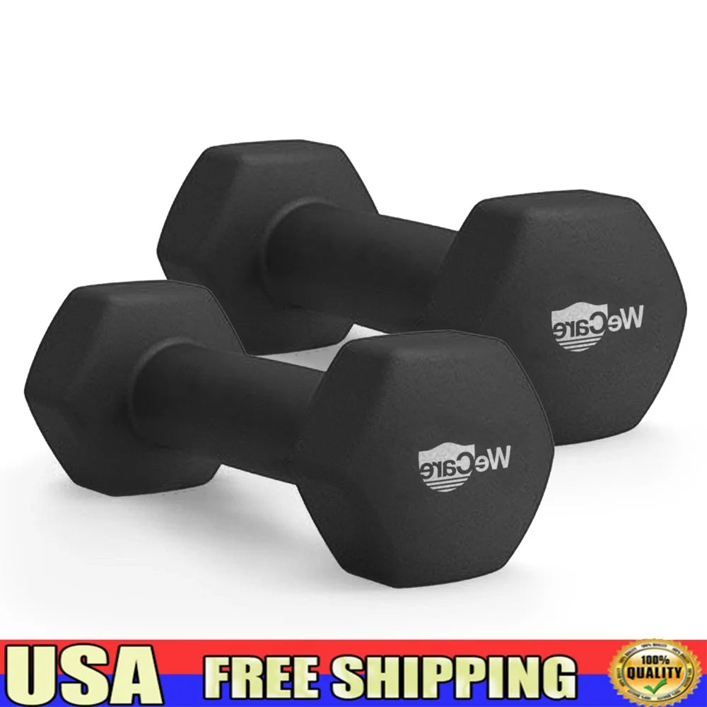 2 Pound Neoprene Coated Hex Dumbbells Pair Ergonomic
