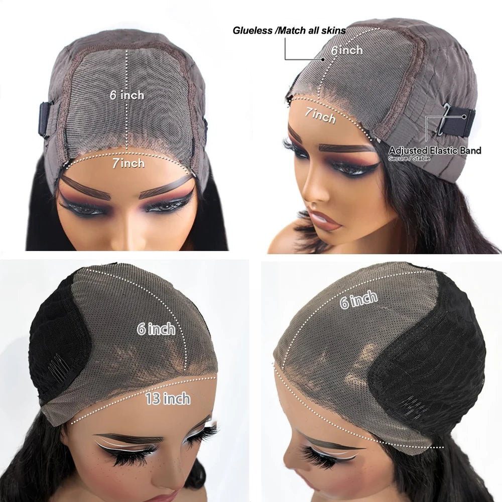250Density 30 Inch Glueless Wigs Human Hair 13x6 HD Lace