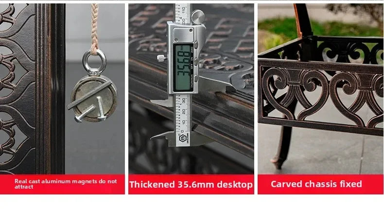 Waterproof Sunscreen Leisure Chairs Outdoor Metal Garden Furniture Set for Patio European Retro Style