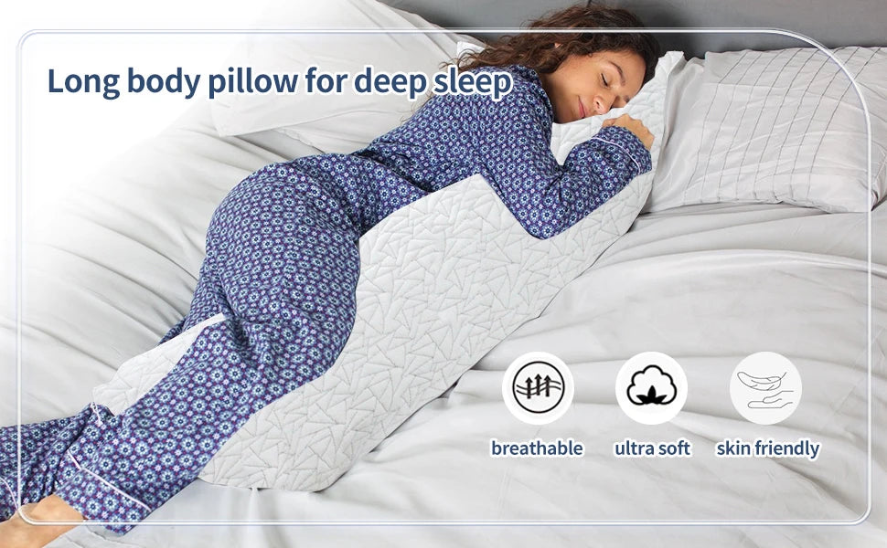 Memory Foam Body Pillow - Fluffy Body Pillows for Adults