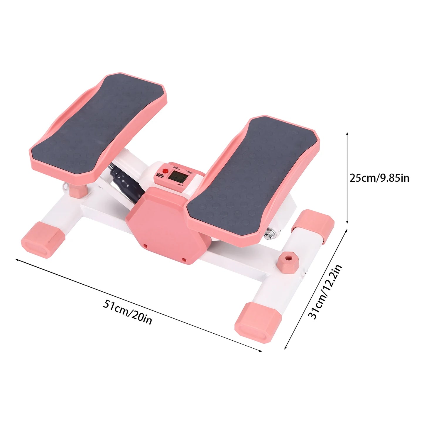 Steppers for Exercise Stair Stepper with Resistance Bands Pink