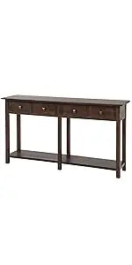 Console Table Sideboard Sofa Entryway Side Table Furniture with Six Drawers and Bottom Shelf for Living Room Home Decor