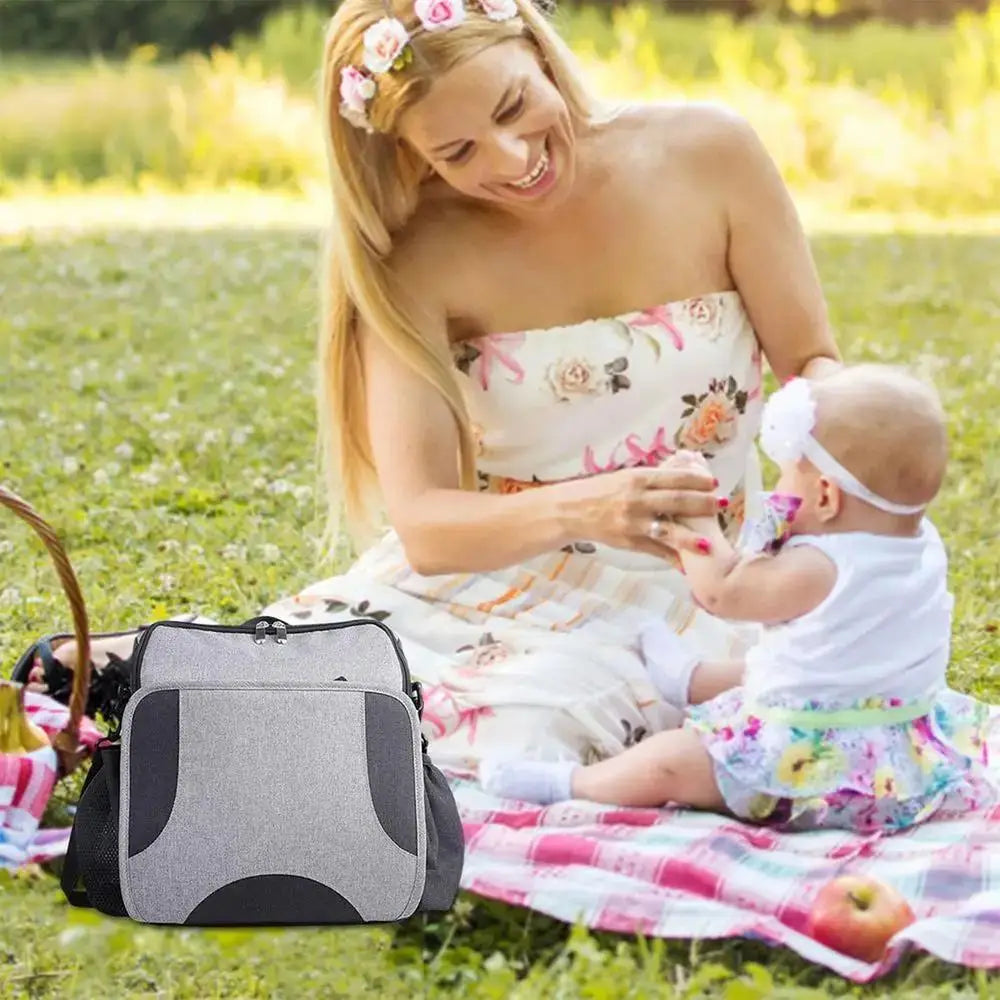 Baby Diaper Bag 2-in-1 Foldable Booster Seat And Diaper Pouch Large Capacity Organizer For Travel