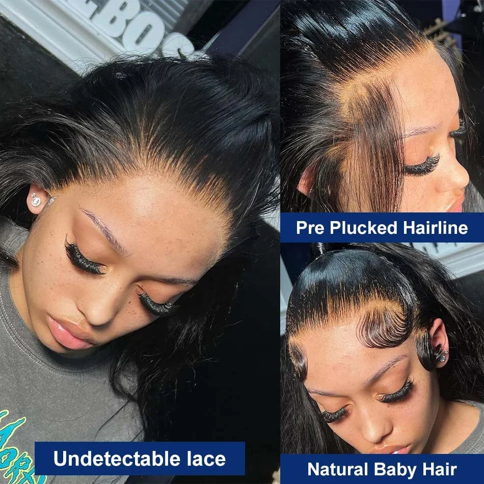 Wiggogo 30 40 Inch Loose Body Wave Lace Front Human Hair Wigs