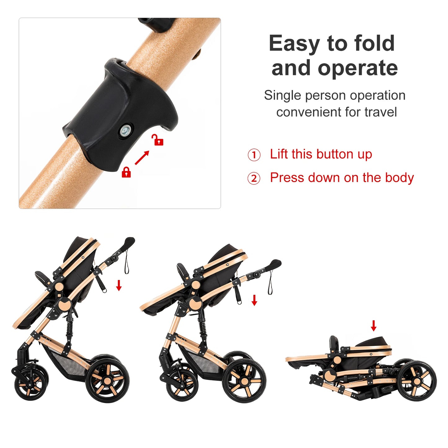 High Quality Newborn Lightweight Baby Stroller 3 in 1 ISOfix