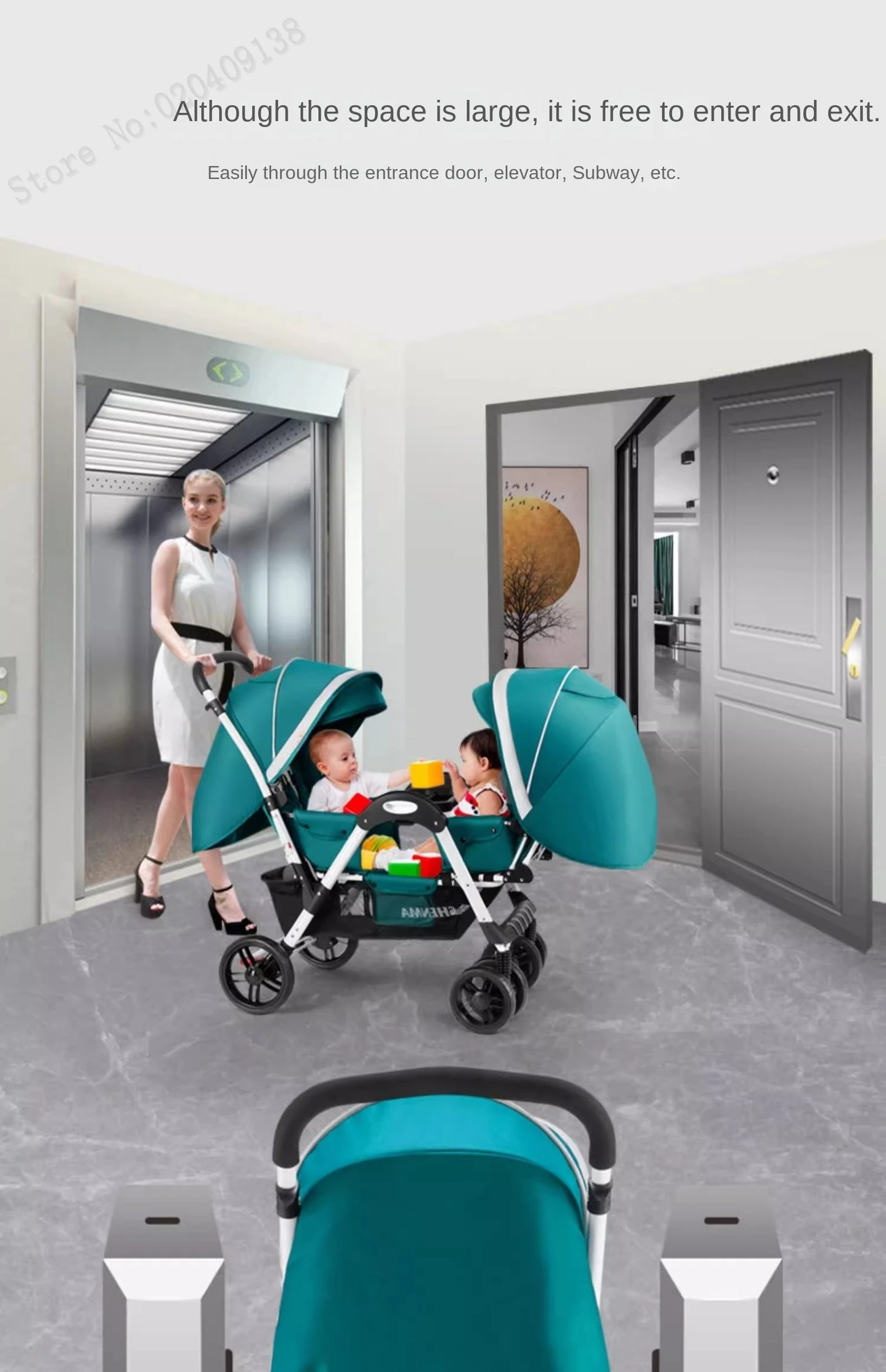 Twins Baby Stroller Can Sit And Lie Down Folding Lightweight