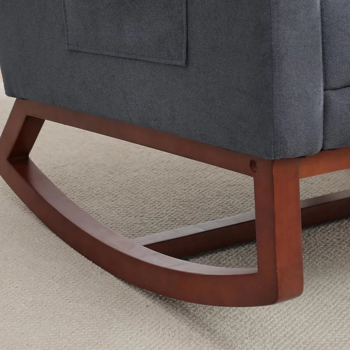 Rocking Chair Nursery with Foot Rest Wingback Nursery Rocking Chairs Teddy Nursing Glider Rocker Chair with Pillow and Adjustable Footrest