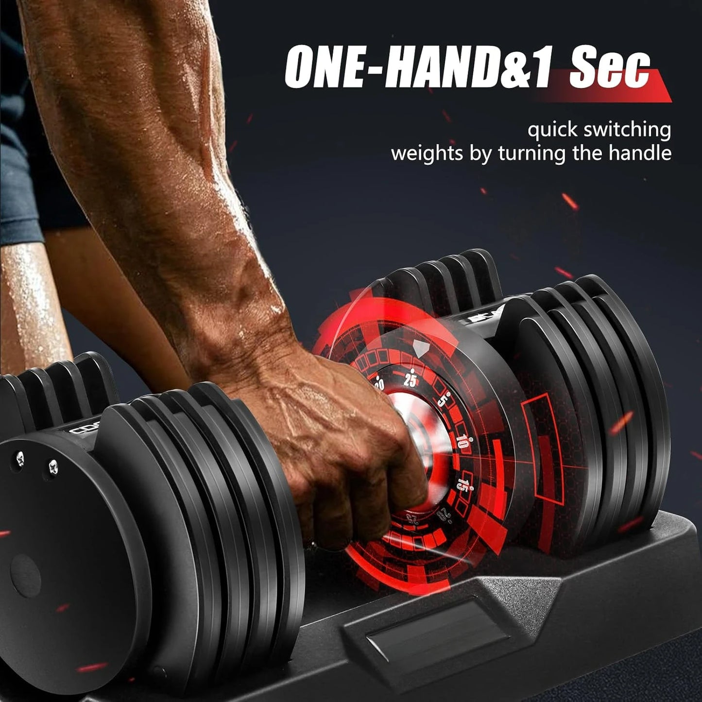 Adjustable Dumbbell Set With Anti Slip Handles 5 Weights