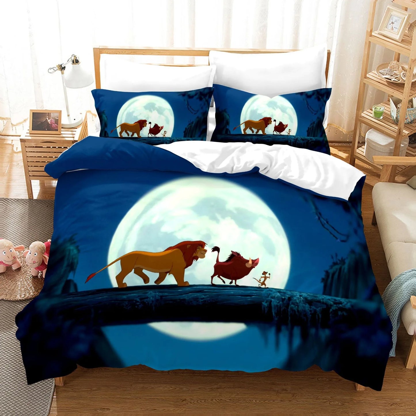 Animation Simba Bedding Set Lion King Bedding Set for Boy Kids Single Twin Size Duvet Cover Kids Teen Gifts
