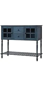 Console Table Sideboard Sofa Entryway Side Table Furniture with Six Drawers and Bottom Shelf for Living Room Home Decor