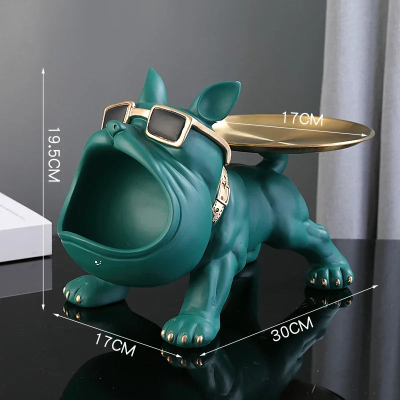 30cm Home Decor Bulldog Figurine Dog Statue Storage Box