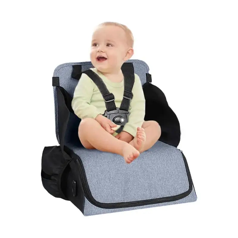 Baby Diaper Bag 2-in-1 Foldable Booster Seat And Diaper Pouch Large Capacity Organizer For Travel