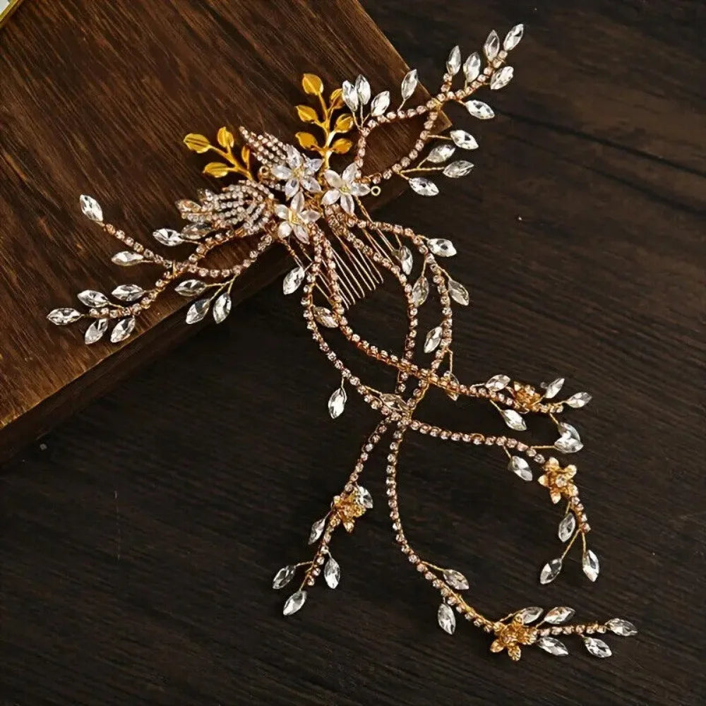 Crystal Bridal Headpieces for Brides Silver Hair Accessories