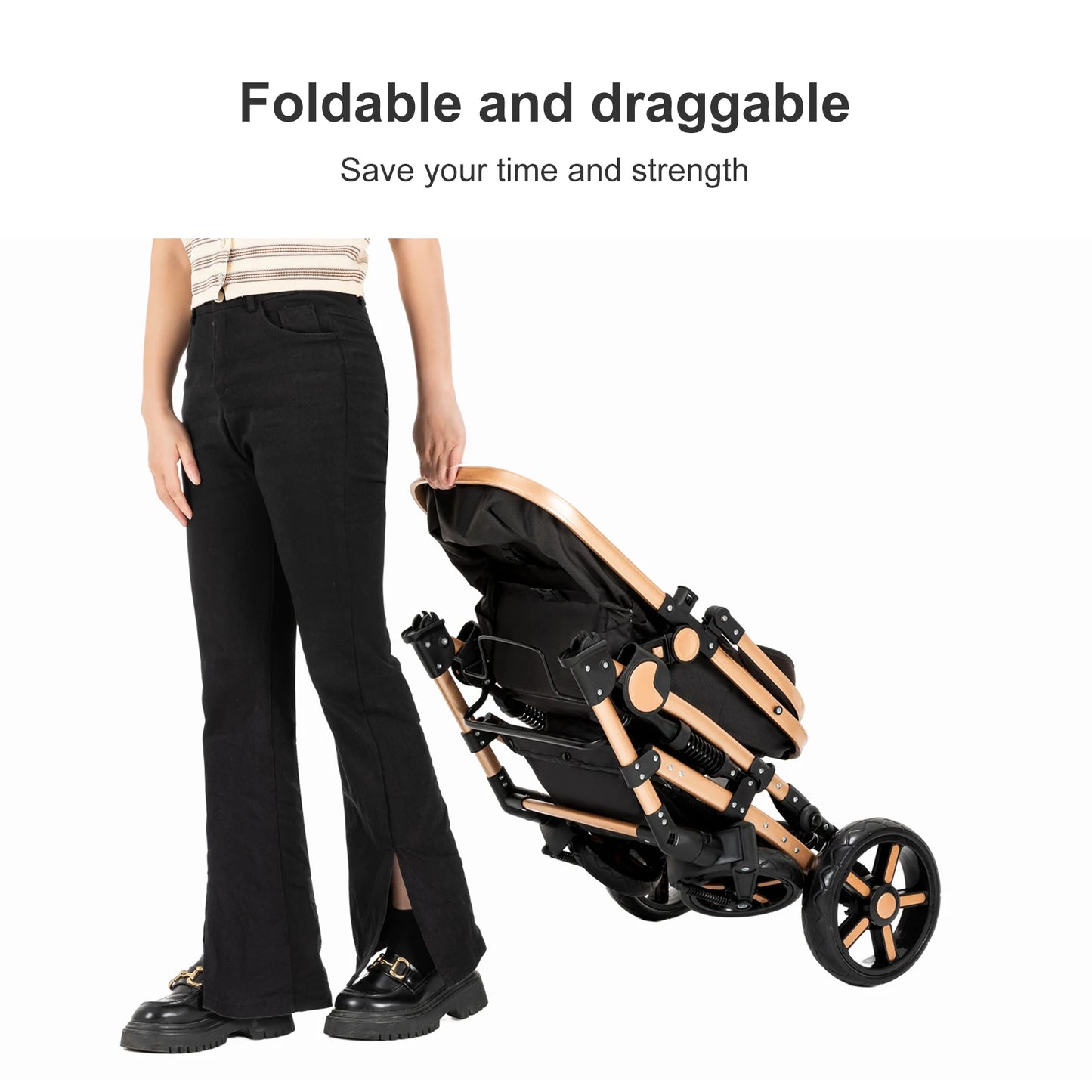 High Quality Newborn Lightweight Baby Stroller 3 in 1 ISOfix