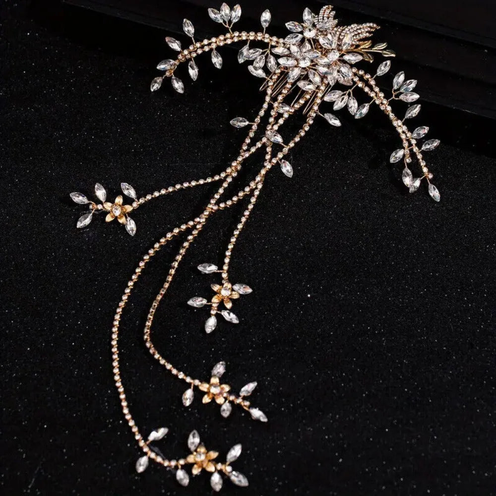 Crystal Bridal Headpieces for Brides Silver Hair Accessories